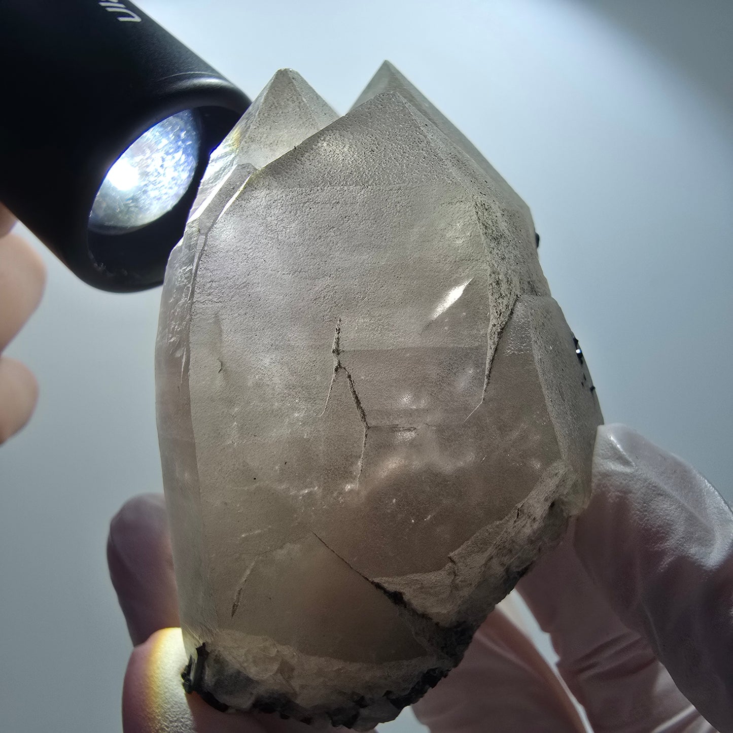 Große Skelett Rauchquarz, Phantom Fluorit, Schörl Turmalin Erongo, Namibia 94*69*53mm