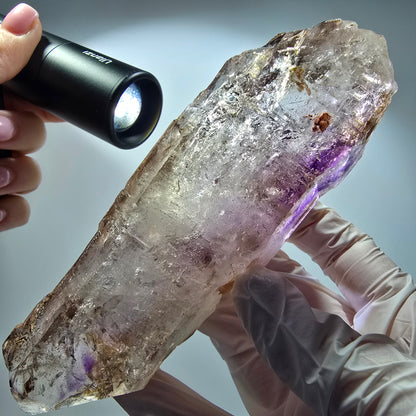 XL Enhydro Skelett Phantom Amethyst DT Zepter, 3x Blase Goboboseb, Namibia 138*44*37mm