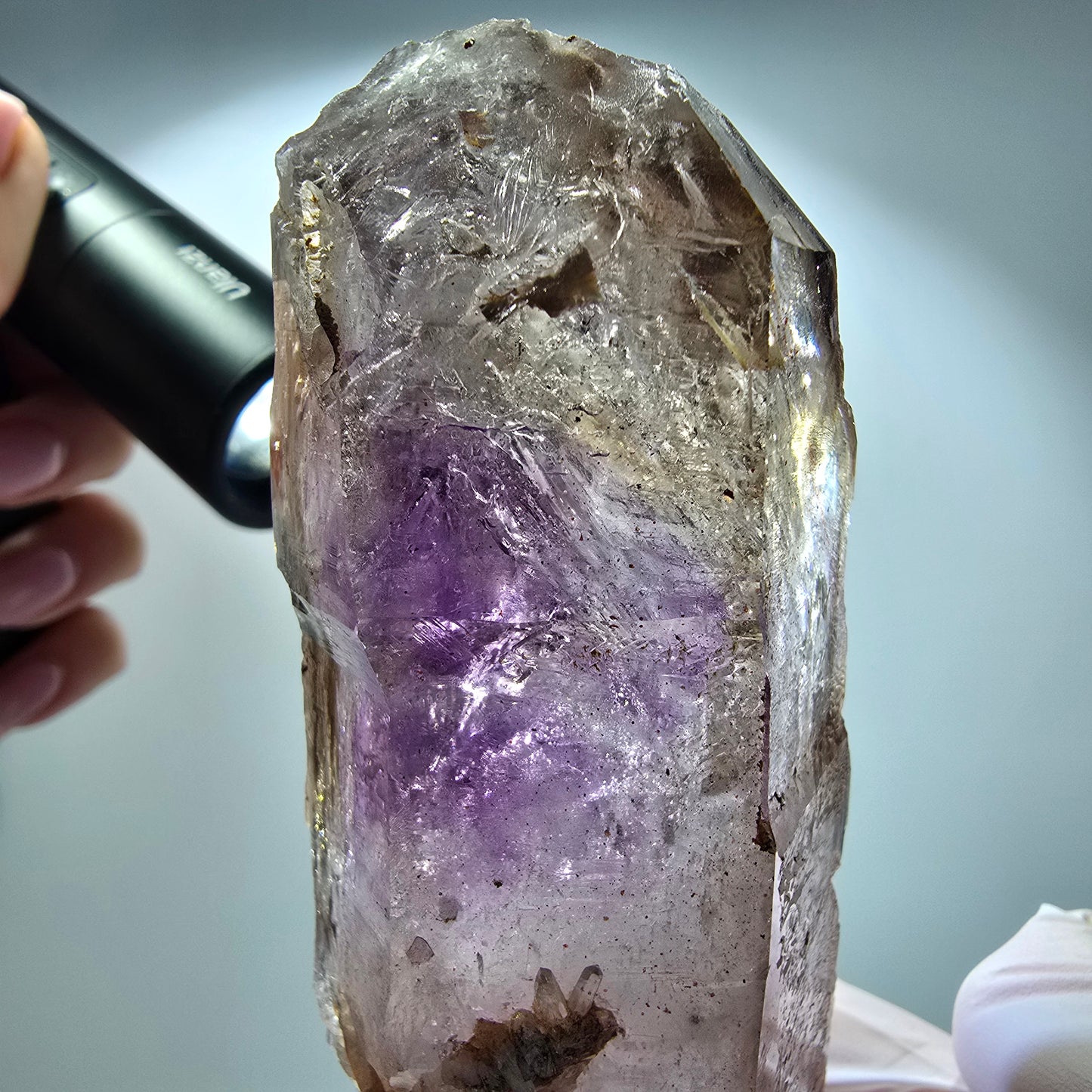 XL Enhydro Skelett Phantom Amethyst DT Zepter, 3x Blase Goboboseb, Namibia 138*44*37mm