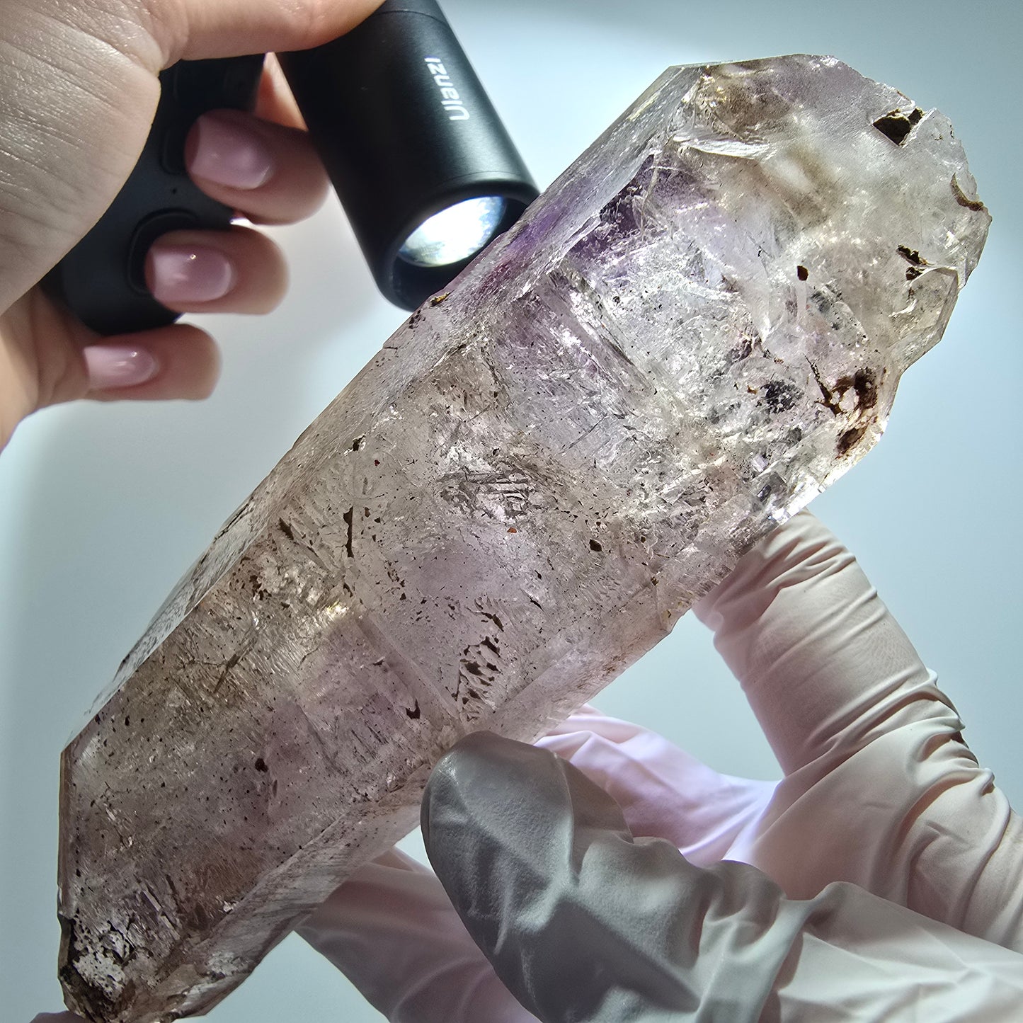 XL Enhydro Skelett Phantom Amethyst DT Zepter, 3x Blase Goboboseb, Namibia 138*44*37mm