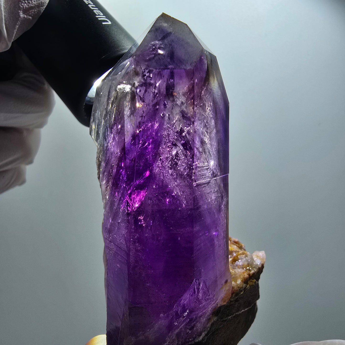 XL Enhydro Phantom Amethyst Zepter auf Matrix, 3x Blase Goboboseb, Namibia 103*66*35mm