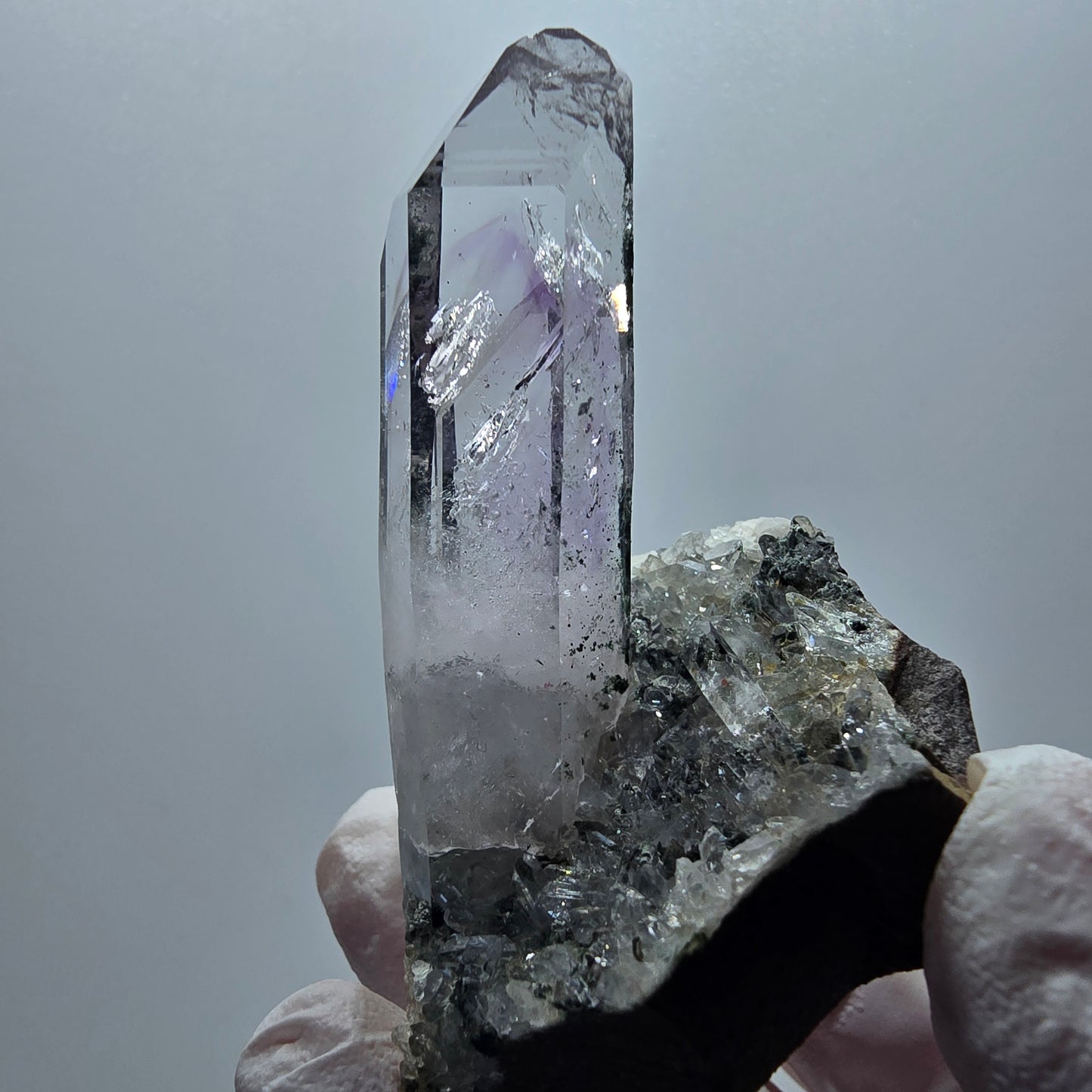 Enhydro Phantom Amethyst, Hämatit auf Matrix 1x Blase Streep Mine Gob. Namibia 67*43*47mm