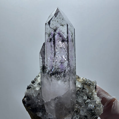 Enhydro Phantom Amethyst, Hämatit auf Matrix 1x Blase Streep Mine Gob. Namibia 67*43*47mm