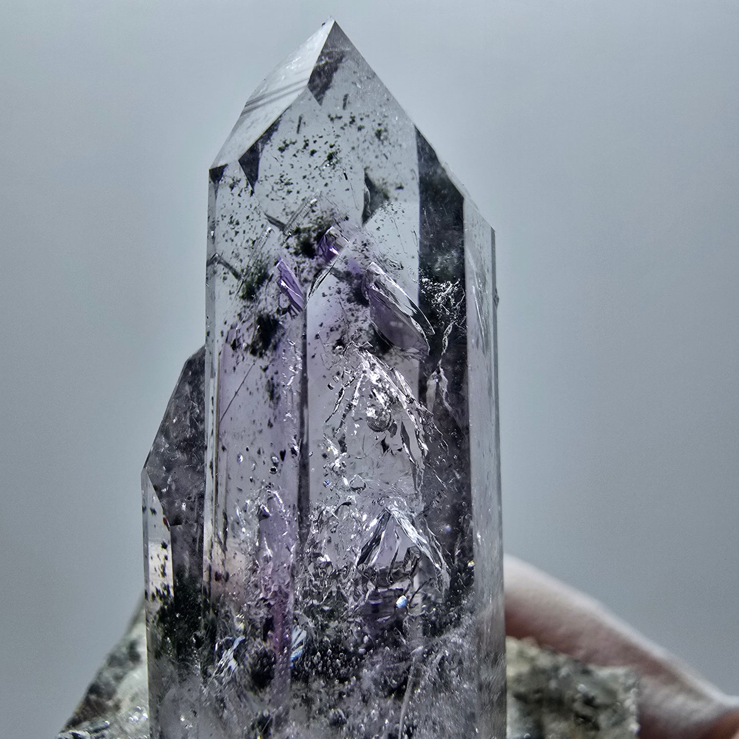 Enhydro Phantom Amethyst, Hämatit auf Matrix 1x Blase Streep Mine Gob. Namibia 67*43*47mm