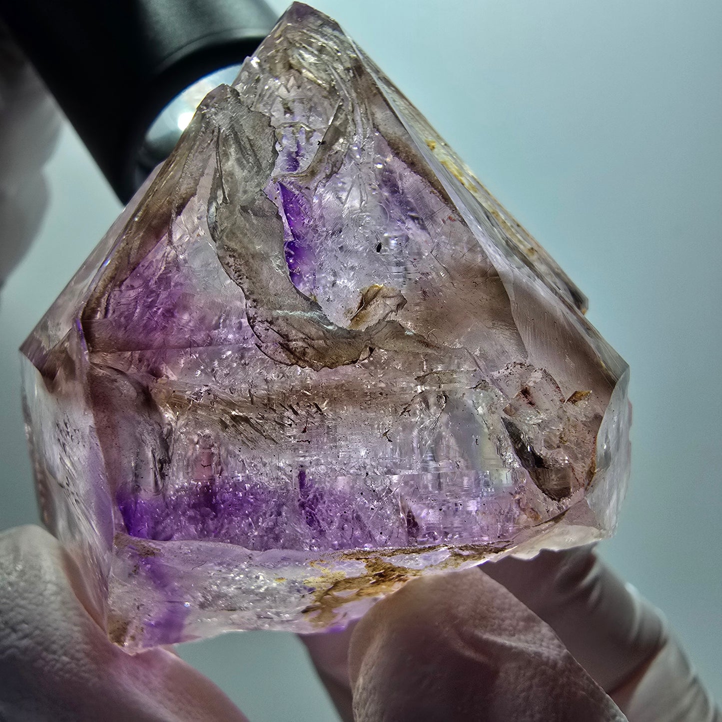Große Skelett Phantom Amethyst Zepter Spitze Goboboseb, Namibia 63*56*44mm