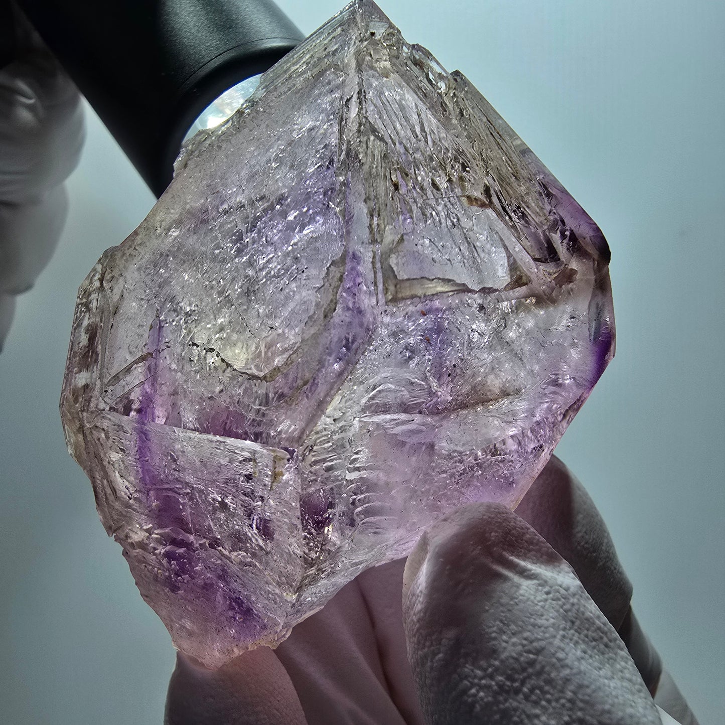 Große Skelett Phantom Amethyst Zepter Spitze Goboboseb, Namibia 63*56*44mm