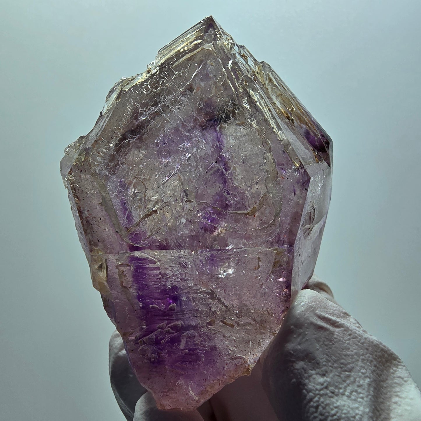 Große Skelett Phantom Amethyst Zepter Spitze Goboboseb, Namibia 63*56*44mm