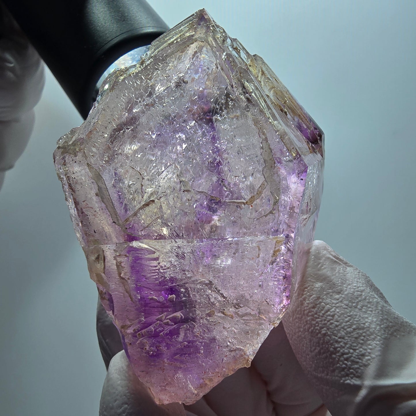 Große Skelett Phantom Amethyst Zepter Spitze Goboboseb, Namibia 63*56*44mm