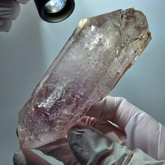 Große Enhydro Skelett Phantom Amethyst DT Zepter, 2x Blase Goboboseb, Namibia 109*36*28mm