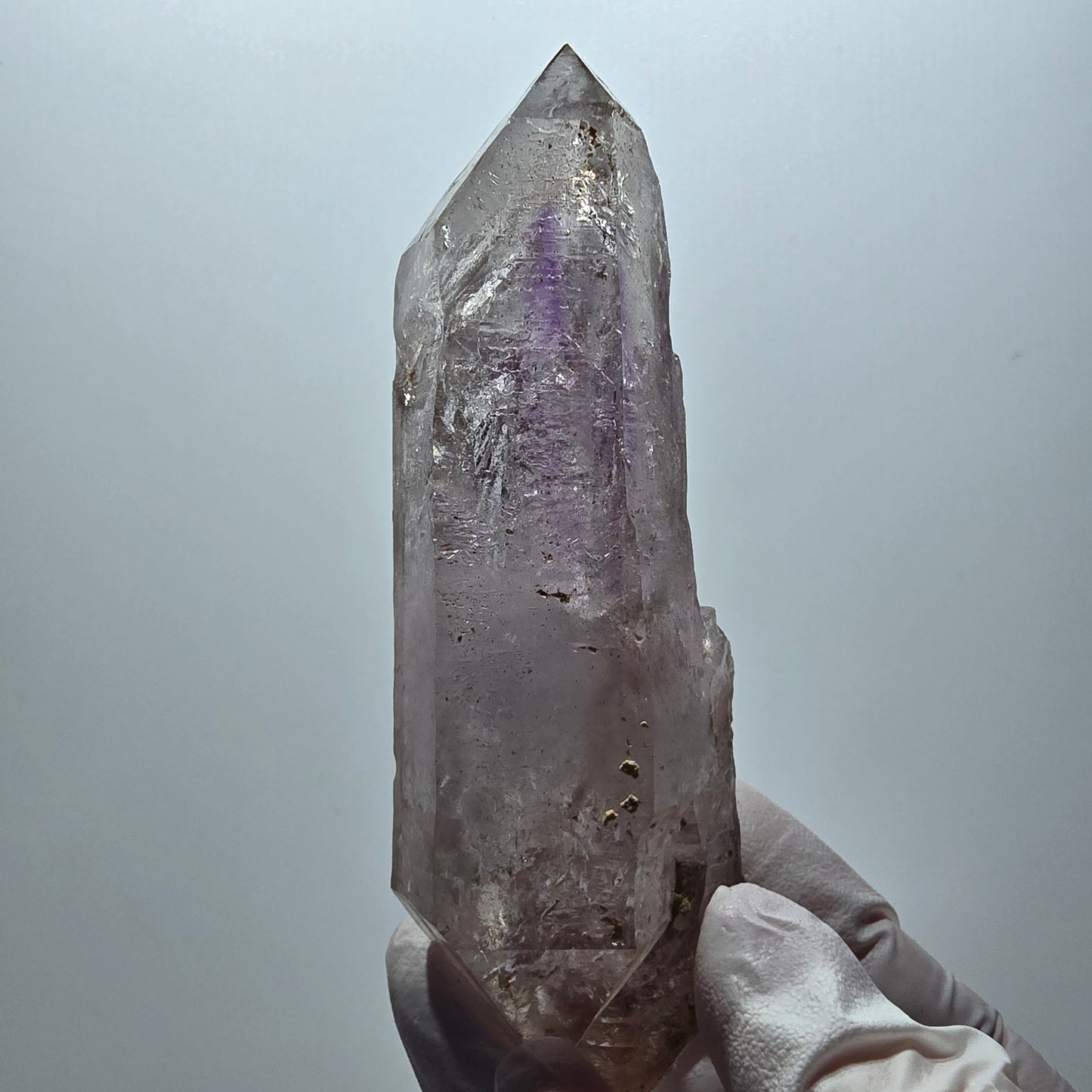 Große Enhydro Skelett Phantom Amethyst DT Zepter, 2x Blase Goboboseb, Namibia 109*36*28mm