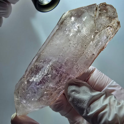 Große Enhydro Skelett Phantom Amethyst DT Zepter, 2x Blase Goboboseb, Namibia 109*36*28mm