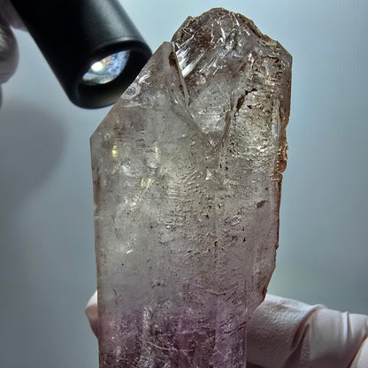 Große Enhydro Skelett Phantom Amethyst DT Zepter, 2x Blase Goboboseb, Namibia 109*36*28mm