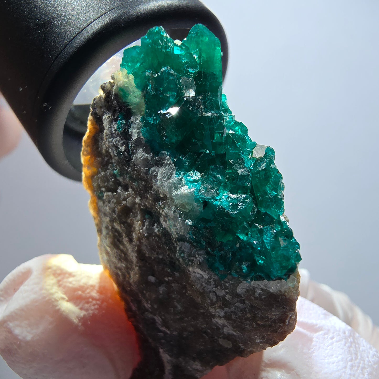 Seltene Dioptas auf Matrix Stufe, grün Republik Kongo 46*24*17mm