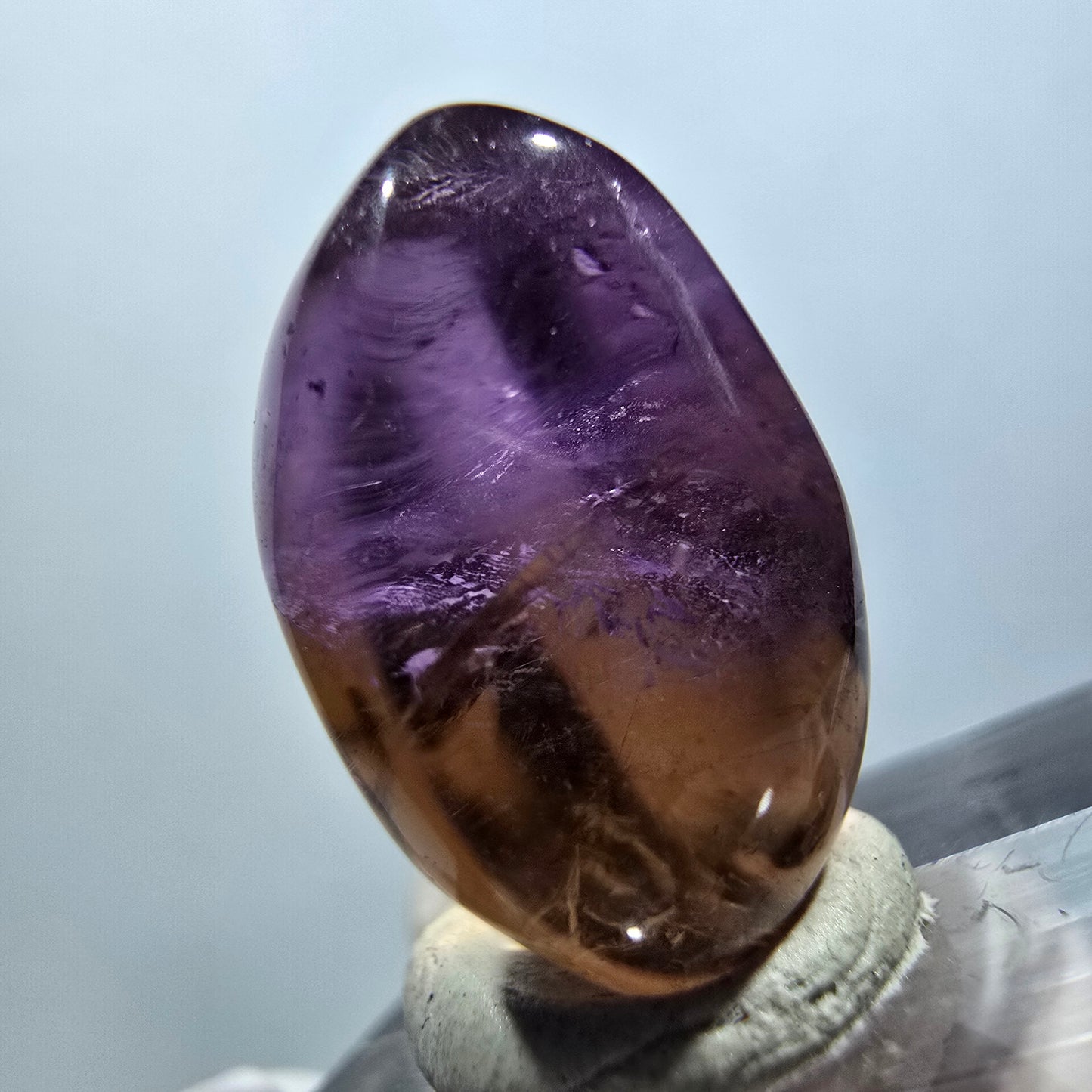 Seltener klarer echter Ametrin Kristall, poliert Brasilien 19*16*11mm