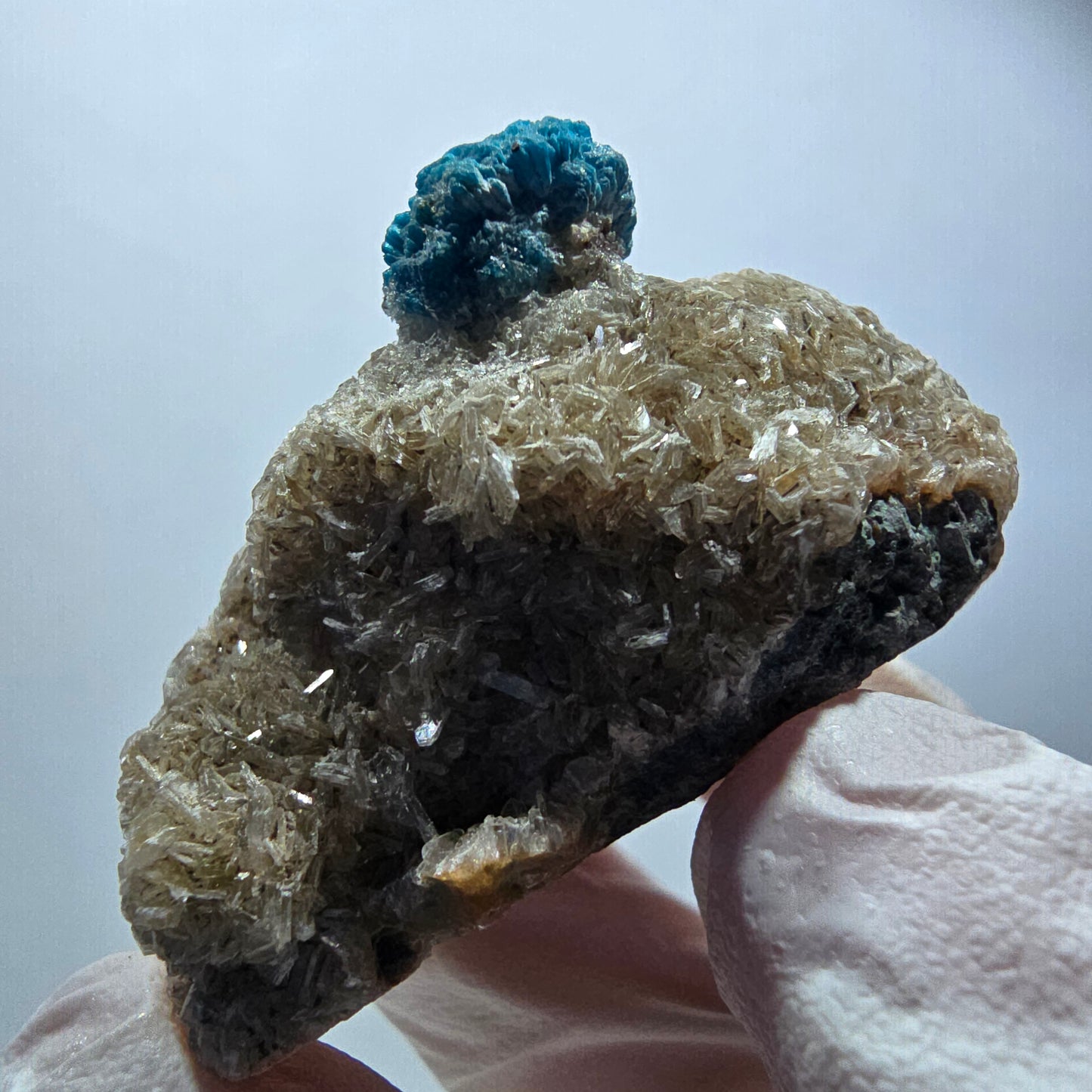 Rare cavansite on matrix, Wagholi, Poona, Maharashtra, India, 47*36*29mm 