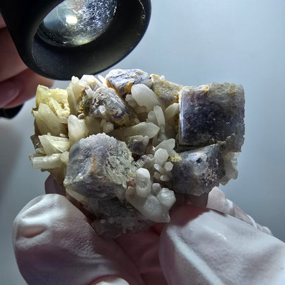 Seltene Phantom Fluorit Würfel, Quarz Stufe Brandberg, Namibia 42*33*20mm