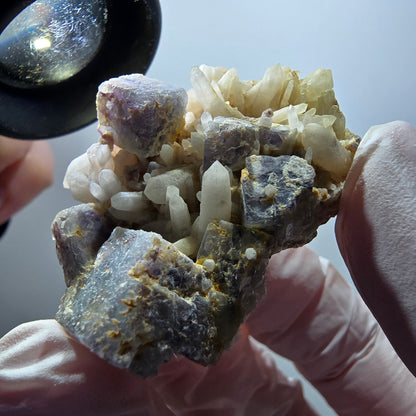 Seltene Phantom Fluorit Würfel, Quarz Stufe Brandberg, Namibia 42*33*20mm