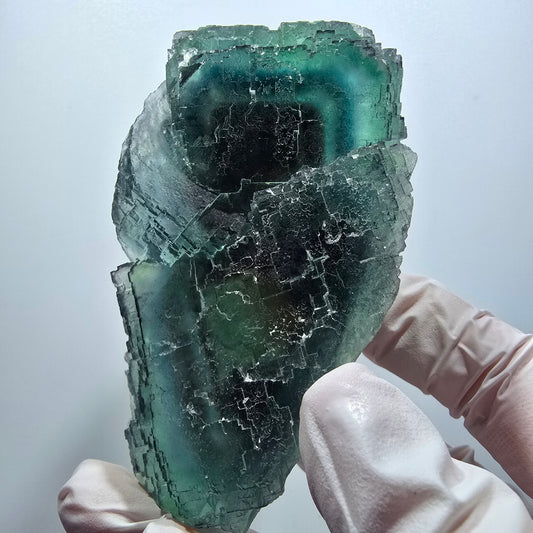 Phantom Fluorit Würfel Stufe, gestuft, grün braun Okorusu, Namibia 94*48*37mm