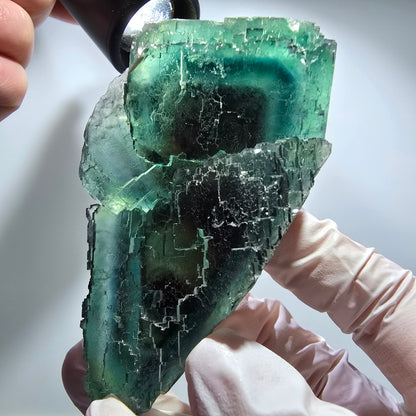 Phantom Fluorit Würfel Stufe, gestuft, grün braun Okorusu, Namibia 94*48*37mm