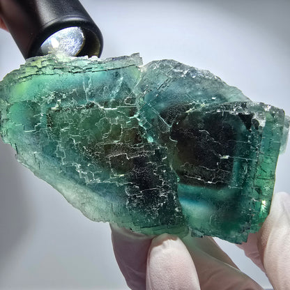 Phantom Fluorit Würfel Stufe, gestuft, grün braun Okorusu, Namibia 94*48*37mm