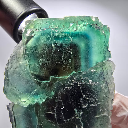 Phantom Fluorit Würfel Stufe, gestuft, grün braun Okorusu, Namibia 94*48*37mm