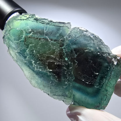 Phantom Fluorit Würfel Stufe, gestuft, grün braun Okorusu, Namibia 94*48*37mm