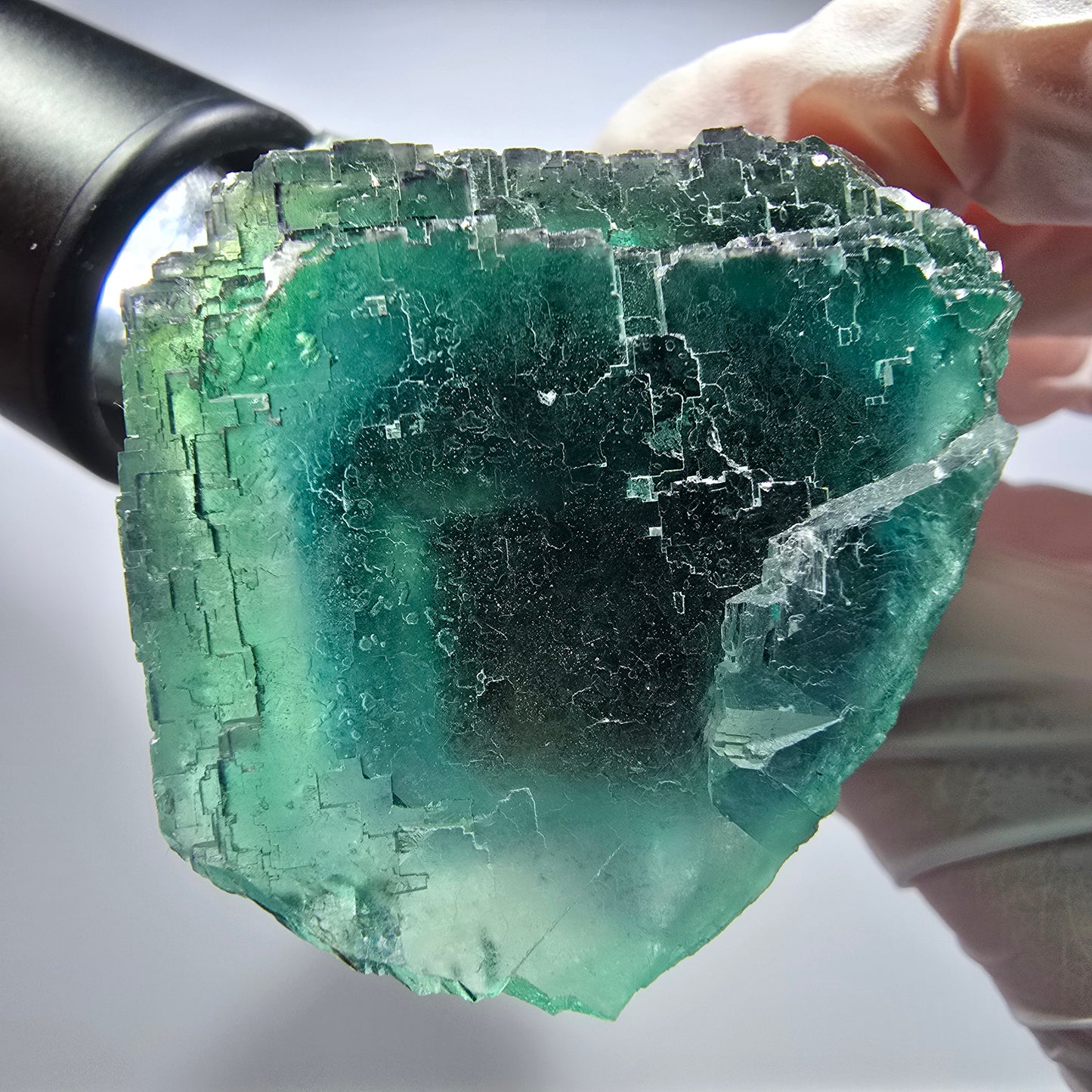 Phantom Fluorit Würfel Stufe, gestuft, grün braun Okorusu, Namibia 94*48*37mm