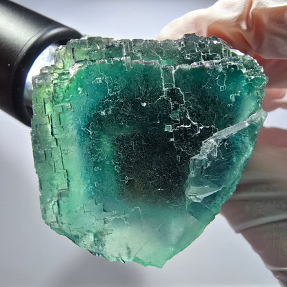 Phantom Fluorit Würfel Stufe, gestuft, grün braun Okorusu, Namibia 94*48*37mm