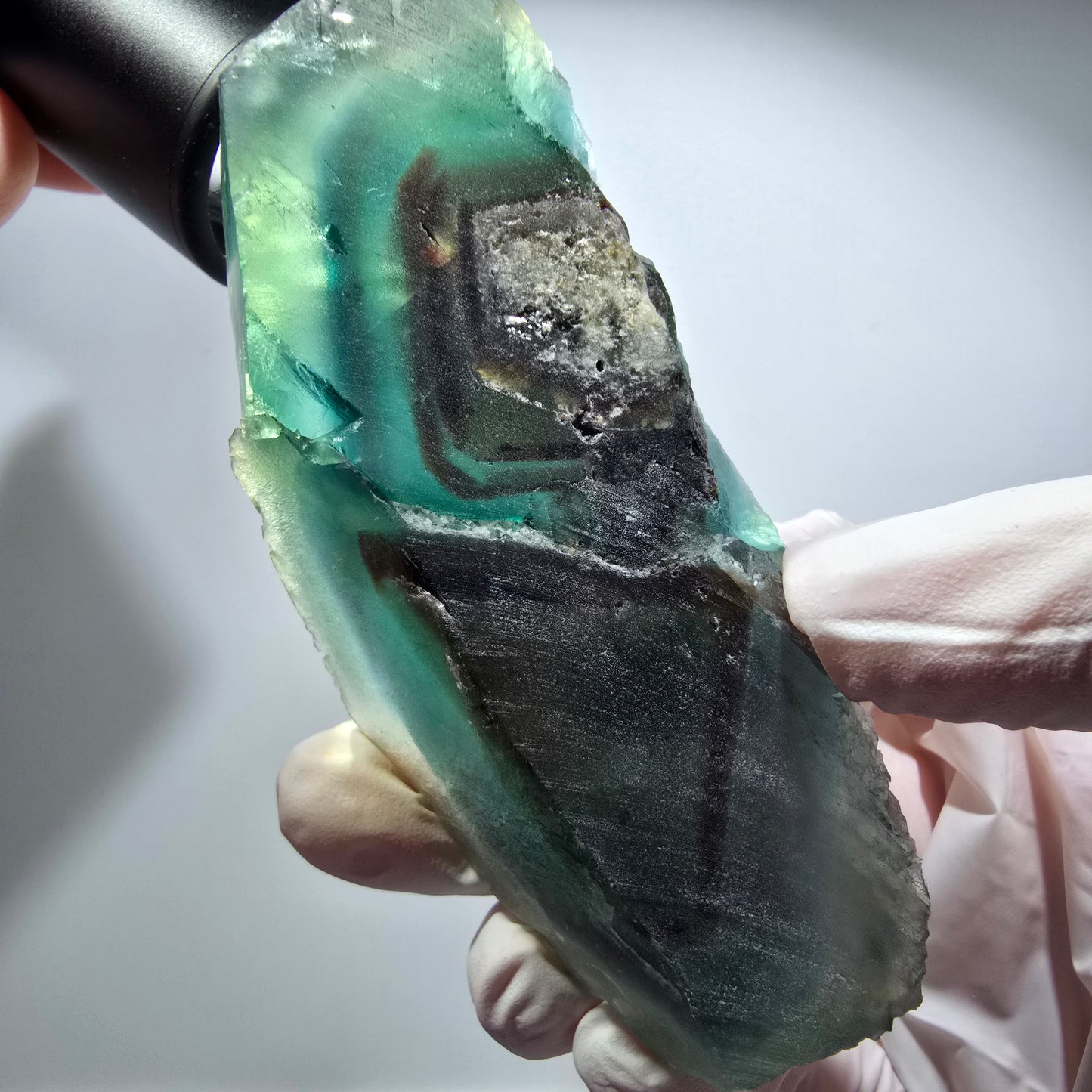 Phantom Fluorit Würfel Stufe, gestuft, grün braun Okorusu, Namibia 94*48*37mm