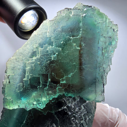 Phantom Fluorit Würfel Stufe, gestuft, grün braun Okorusu, Namibia 94*48*37mm