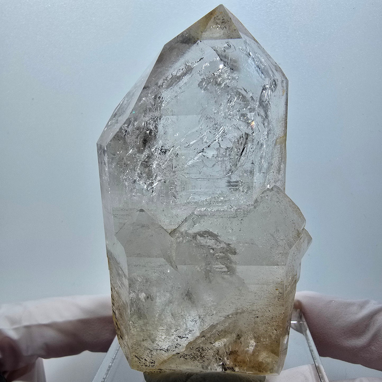 Enhydro Skelett Phantom Rauchquarz DT, 2x Blase (groß) Goboboseb, Namibia 77*43*32mm