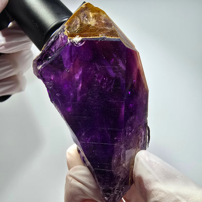 Seltene Skelett Phantom Amethyst Spitze Goboboseb, Namibia 85*56*40mm