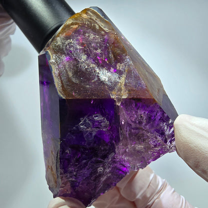Seltene Skelett Phantom Amethyst Spitze Goboboseb, Namibia 85*56*40mm