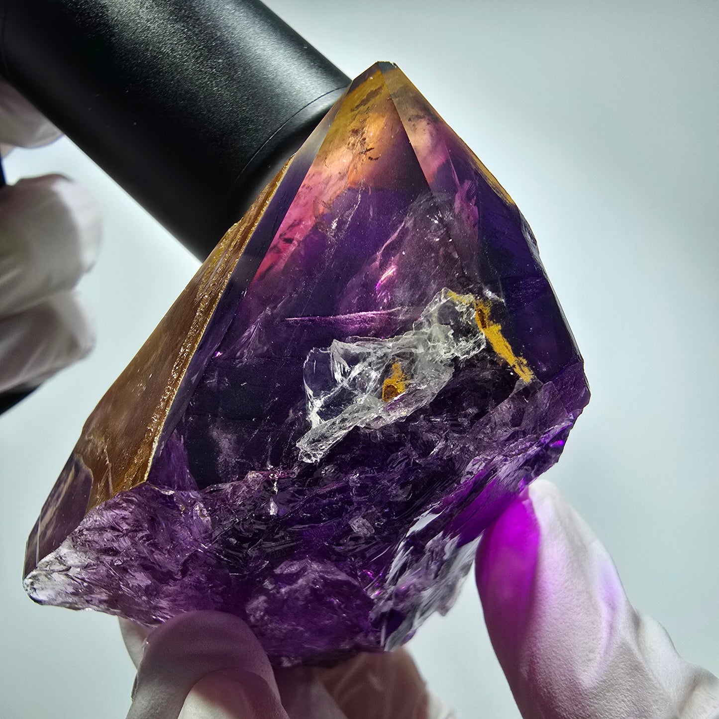 Seltene Skelett Phantom Amethyst Spitze Goboboseb, Namibia 85*56*40mm