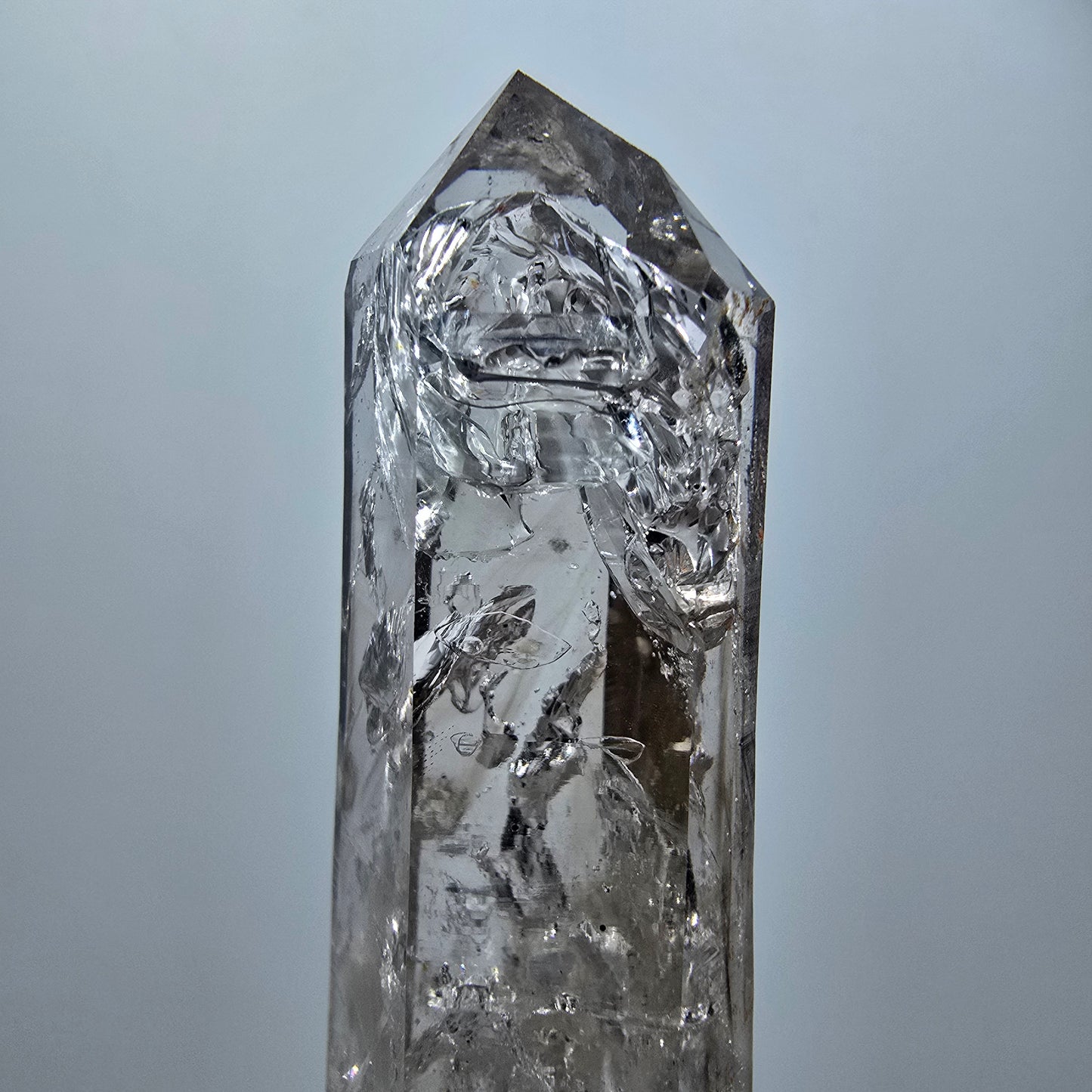 Enhydro Skelett Phantom Rauchquarz, 1x Blase Goboboseb, Namibia 71*23*17mm