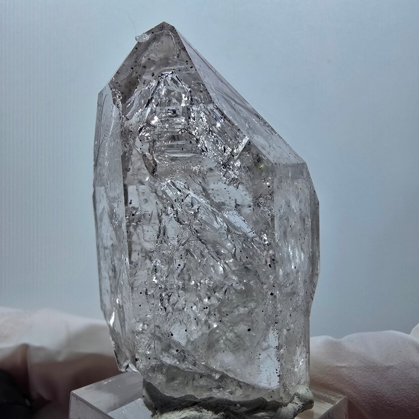 Enhydro Skelett Phantom Rauchquarz DT Zepter, 1x Blase Goboboseb, Namibia 56*36*29mm