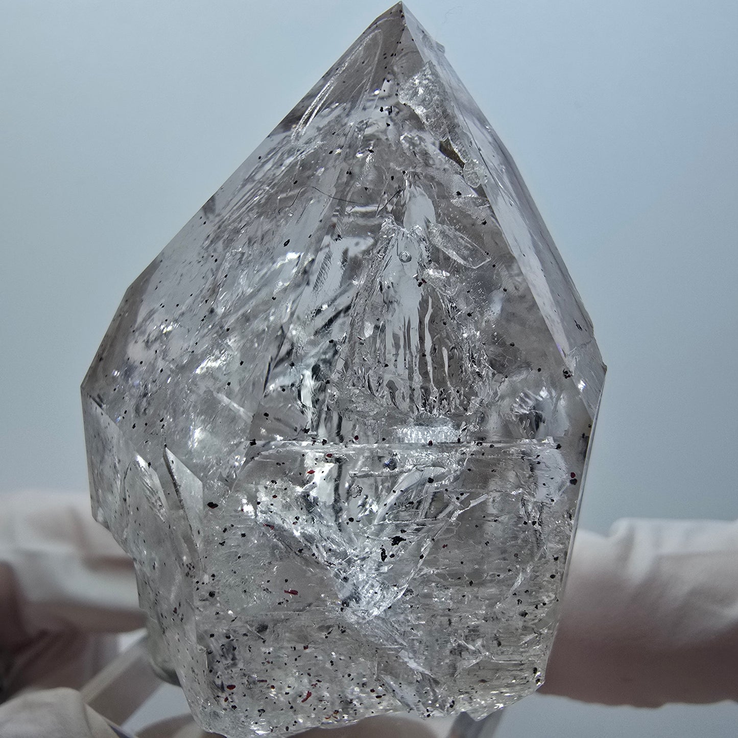 Enhydro Skelett Phantom Rauchquarz DT Zepter, 1x Blase Goboboseb, Namibia 56*36*29mm