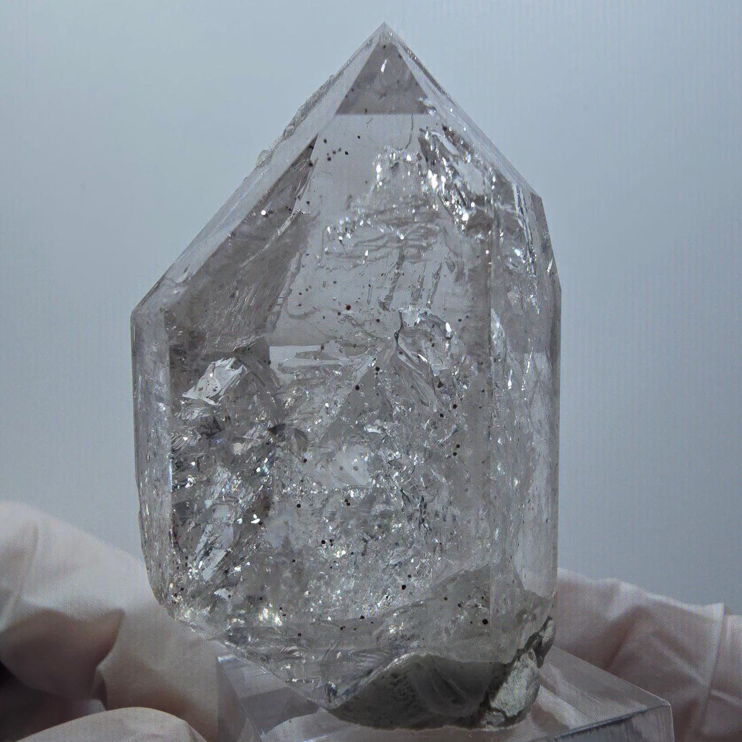 Enhydro Skelett Phantom Rauchquarz DT Zepter, 1x Blase Goboboseb, Namibia 56*36*29mm