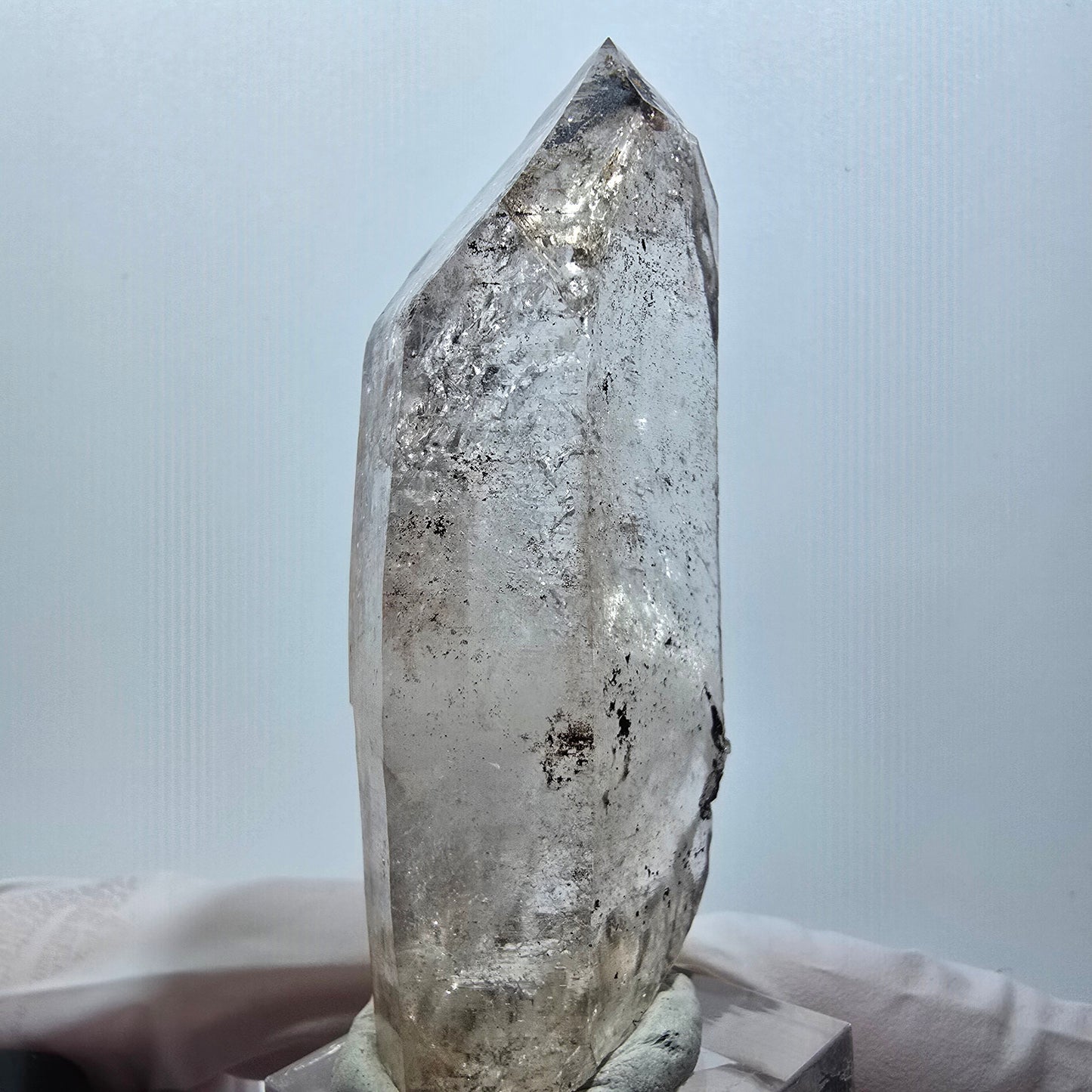 Enhydro Skelett Rauchquarz DT Zepter, 1x Blase (groß) Goboboseb, Namibia 71*27*17mm