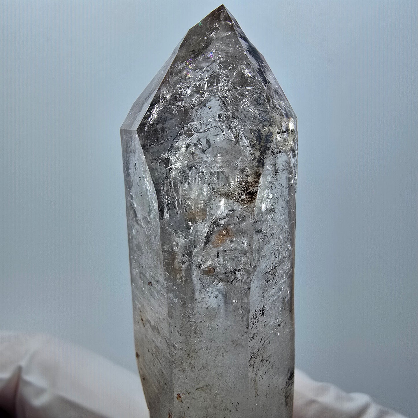 Enhydro Skelett Rauchquarz DT Zepter, 1x Blase (groß) Goboboseb, Namibia 71*27*17mm