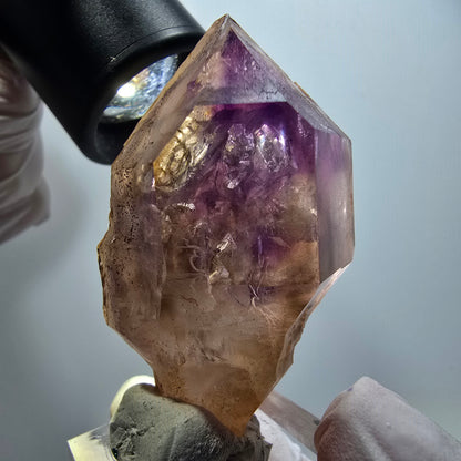Seltene Skelett Phantom Amethyst Zepter Spitze Goboboseb, Namibia 55*32*32mm