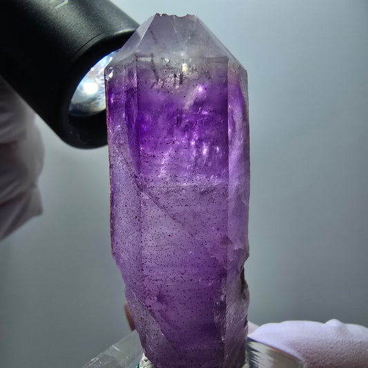Seltene Lemurian Phantom Amethyst Skelett Spitze Goboboseb, Namibia 56*25*20mm