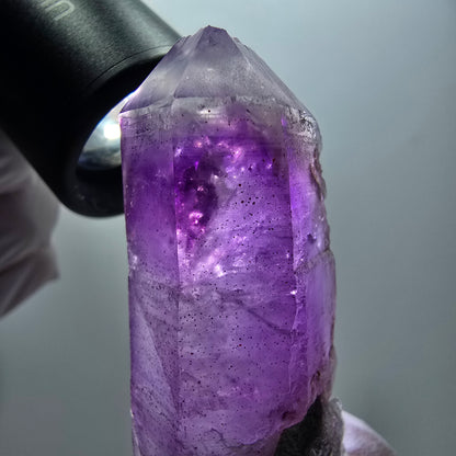 Seltene Lemurian Phantom Amethyst Skelett Spitze Goboboseb, Namibia 56*25*20mm