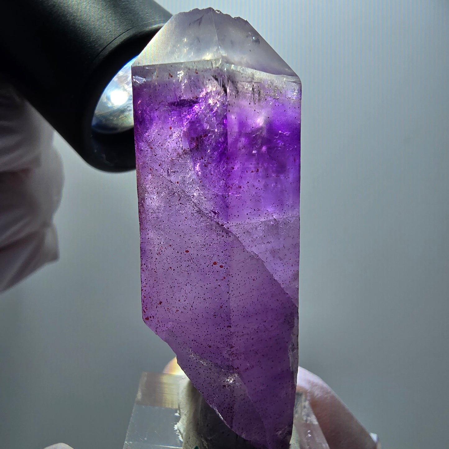 Seltene Lemurian Phantom Amethyst Skelett Spitze Goboboseb, Namibia 56*25*20mm