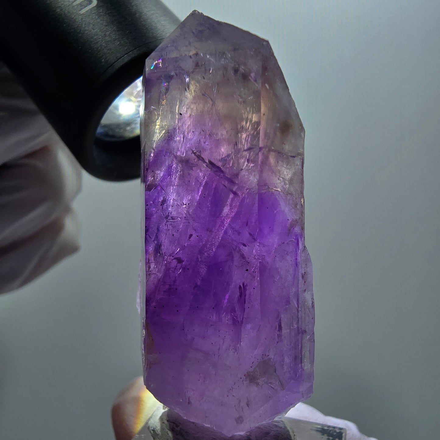 Enhydro Skelett Phantom Amethyst Spitze, 1x Blase Goboboseb, Namibia 56*23*17mm