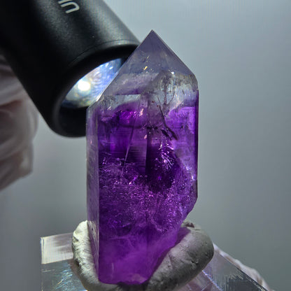 Seltene Skelett Phantom Amethyst Spitze Goboboseb, Namibia 36*24*16mm