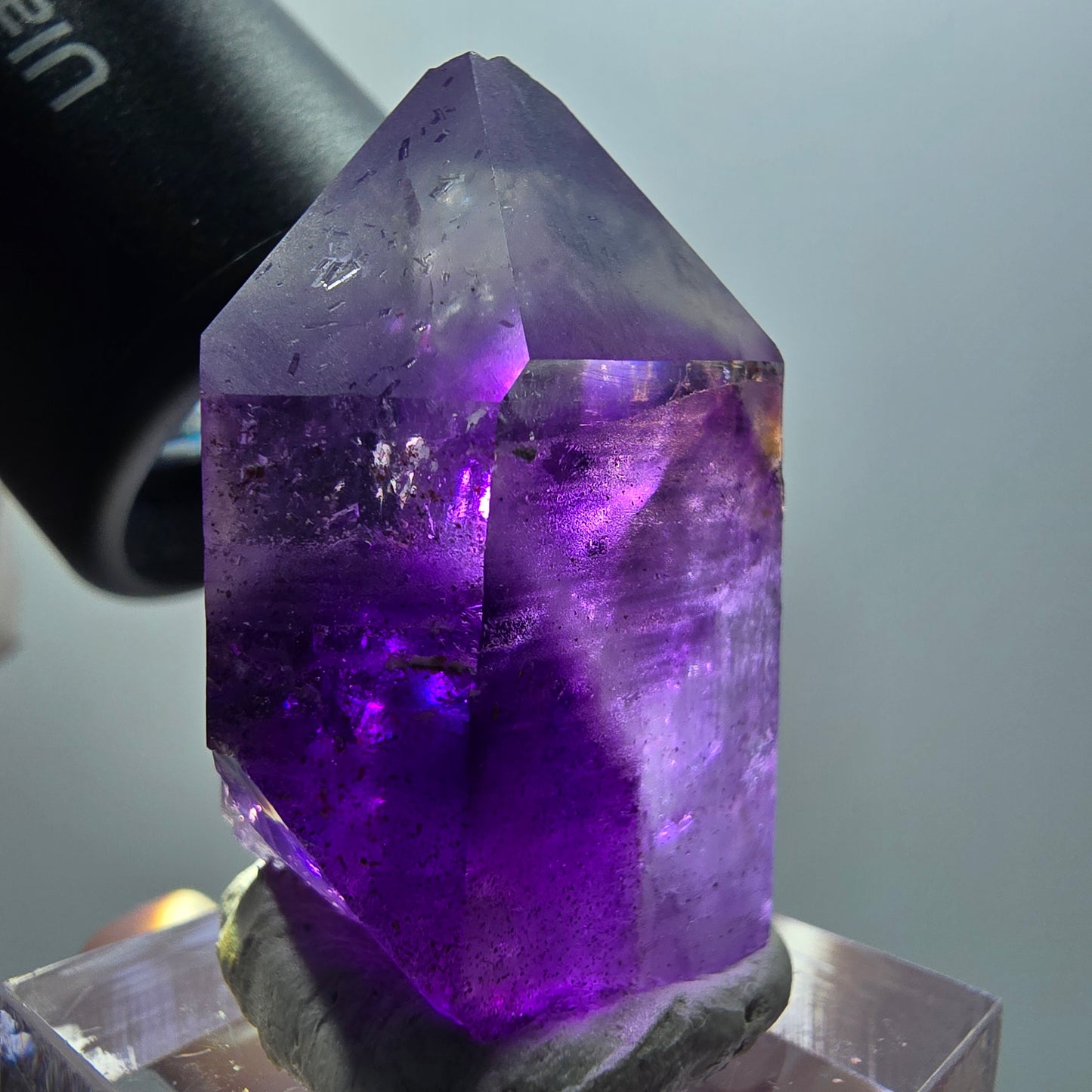 Seltene Skelett Phantom Amethyst Spitze Goboboseb, Namibia 36*24*16mm