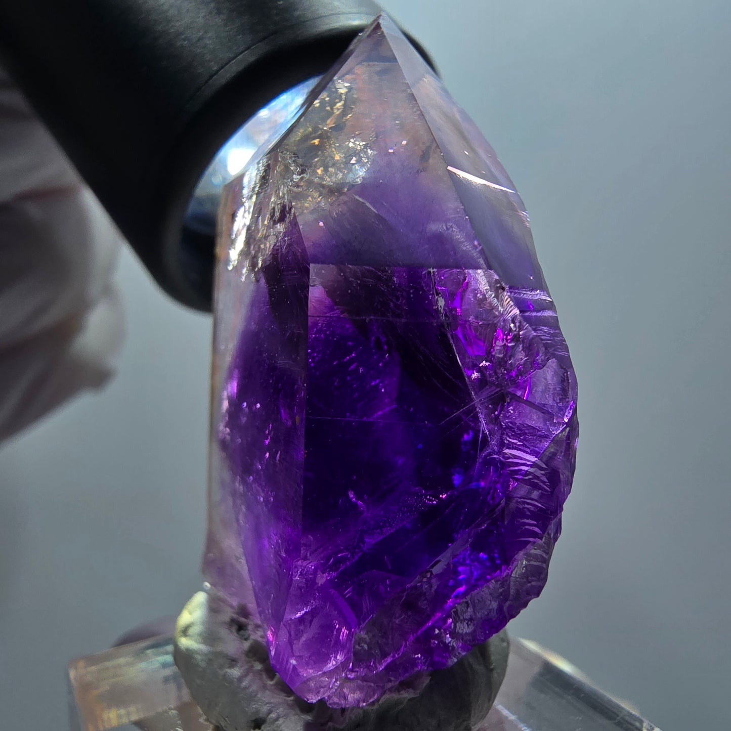 Enhydro Skelett Phantom Amethyst Spitze, 1x Blase Goboboseb, Namibia 43*27*18mm