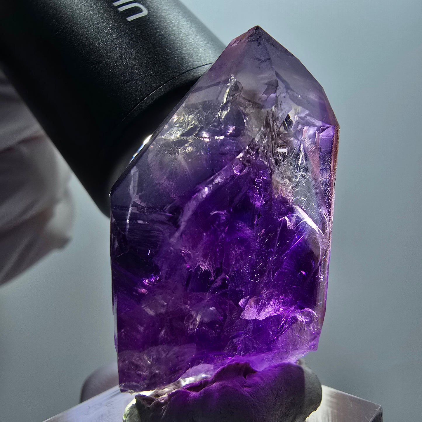 Enhydro Skelett Phantom Amethyst Spitze, 1x Blase Goboboseb, Namibia 43*27*18mm