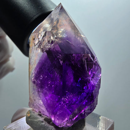 Enhydro Skelett Phantom Amethyst Spitze, 1x Blase Goboboseb, Namibia 43*27*18mm